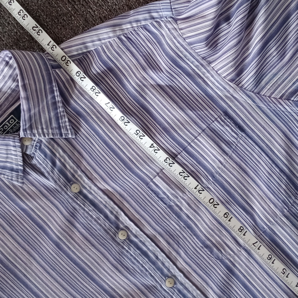 💜Polo Ralph Lauren💜 - Purple/Blue Stripe "Jerome" L/S Button Down - Picture 9 of 10